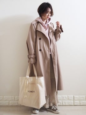 「AmbreNeige」｜「アイテム（トレンチコート）」を使った、omi*さん（レディース・161cm）の春コーディネート