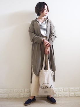 「MERCURYDUO（マーキュリーデュオ）のアイテム（トートバッグ）」を使った、omi*さん（レディース・161cm）の春コーディネート