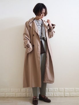 「AmbreNeige」｜「アイテム（トレンチコート）」を使った、omi*さん（レディース・161cm）の春コーディネート