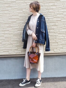 「CONVERSE（コンバース）の＜CONVERSE（コンバース）＞ALL STAR MADE IN JAPAN スニーカー ◆（スニーカー）」を使った、omi*さん（レディース・161cm）の春コーディネート