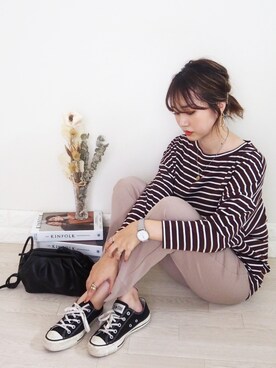「CONVERSE（コンバース）の＜CONVERSE（コンバース）＞ALL STAR MADE IN JAPAN スニーカー ◆（スニーカー）」を使った、omi*さん（レディース・161cm）の秋コーディネート