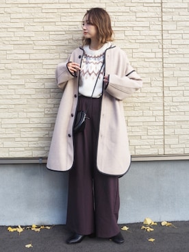 「slowmelly（スローメリー）のアイテム」を使った、omi*さん（レディース・161cm）の秋コーディネート