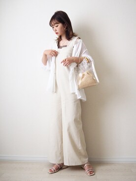 「rectangle（レクタングル）のアイテム（オールインワン・サロペット）」を使った、omi*さん（レディース・161cm）の春コーディネート