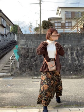 「SM2（エスエムツー）のアイテム（Tシャツ/カットソー、ホワイト系）」を使った、haruさん（レディース・162cm）の冬コーディネート