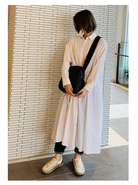「古着好きな人と繋がりたい」｜「アイテム（シャツワンピース）」を使った、haruさん（レディース・161cm）の夏コーディネート