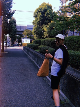 「Steven Alan（スティーブンアラン）のアイテム（キャップ）」を使った、高橋 優也さん（メンズ・180cm）の夏コーディネート