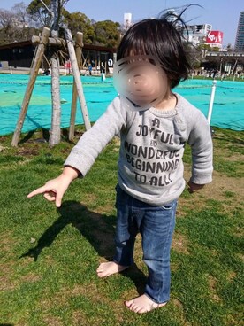 「アイテム（スウェット）」を使った、naka3sanさん（キッズ・100cm）の春コーディネート