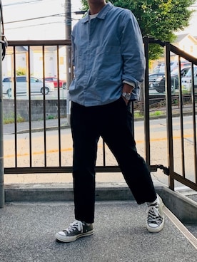「THEE（シー）のアイテム（パンツ）」を使った、27さん（メンズ・170cm）の秋コーディネート