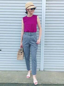 「BEAUTY&YOUTH UNITED ARROWS（ビューティーアンドユースユナイテッドアローズ）のアイテム（キャスケット）」を使った、mikiteeさん（レディース・166cm）の夏コーディネート