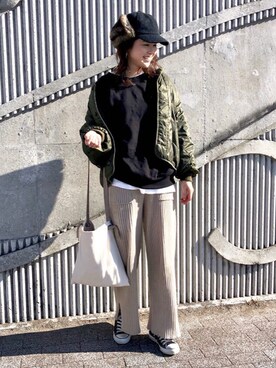 「PT（ピーティ）のアイテム（ショルダーバッグ）」を使った、mikiteeさん（レディース・166cm）の冬コーディネート