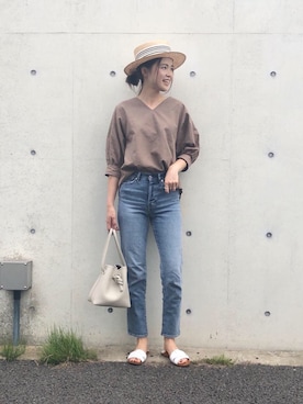 「etrebloom（エトレブルーム）のアイテム」を使った、mikiteeさん（レディース・165cm）の夏コーディネート