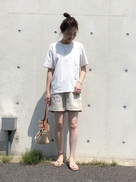 「ショーパン」｜「アイテム（ビーチサンダル）」を使った、mikiteeさん（レディース・165cm）の夏コーディネート