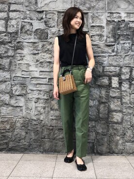 「THE SHINZONE（ザ　シンゾーン）のアイテム（パンツ）」を使った、mikiteeさん（レディース・166cm）の夏コーディネート