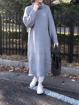 「StyleSea（スタイルシー）のアイテム（ワンピース/ドレス）」を使った、mikiteeさん（レディース・166cm）の冬コーディネート