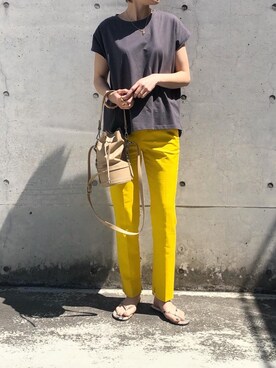「ママファッション」｜「アイテム（ビーチサンダル）」を使った、mikiteeさん（レディース・166cm）の春コーディネート