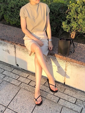 「ママファッション」｜「アイテム（ビーチサンダル）」を使った、mikiteeさん（レディース・166cm）の夏コーディネート