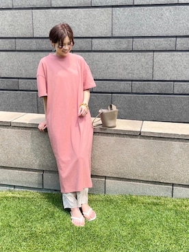 「チュニックワンピース」｜mikiteeさん（レディース・166cm）の夏コーディネート