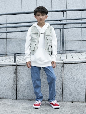 「アイテム（ベスト）」を使った、LEGURUS STANDARDさん（キッズ・142cm）の夏コーディネート