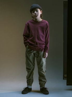 「バックプリント」｜LEGURUS STANDARDさん（キッズ・142cm）の冬コーディネート