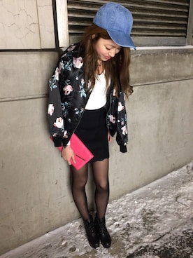 「SpRay（スプレイ）のアイテム（キャップ）」を使った、SpRay札幌ＰＡＳＥＯさん（レディース・165cm）の冬コーディネート