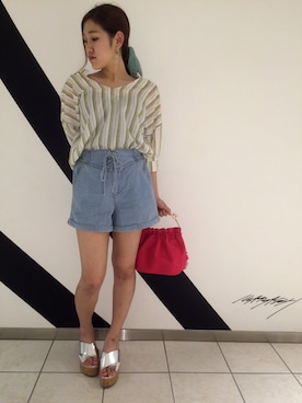 「SpRay（スプレイ）のアイテム（パンツ）」を使った、SpRay札幌ＰＡＳＥＯさん（レディース・157cm）の春コーディネート