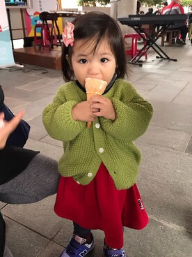 「FILA（フィラ）のアイテム（ワンピース）」を使った、Ann&MoMoさん（キッズ・100cm）の夏コーディネート