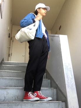 「古着好きな人と繋がりたい」｜「アイテム（MA-1）」を使った、K.Fさん（メンズ・164cm）の春コーディネート