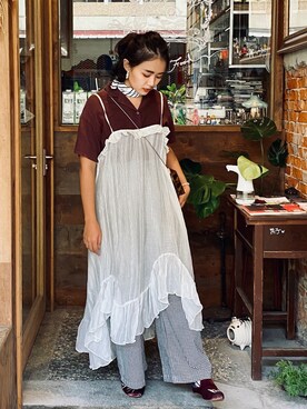 「PAZZO」｜「アイテム（ワンピース/ドレス）」を使った、menghanさん（レディース・158cm）の秋コーディネート