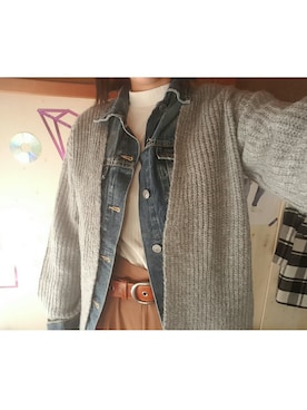 「Honeys」｜「アイテム（デニムジャケット）」を使った、おさかなさん（レディース・161cm）の冬コーディネート