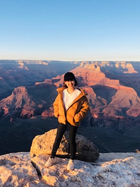 Uniqlo ユニクロ のダウンジャケット コート イエロー系 を使ったレディース人気ファッションコーディネート 季節 9月 11月 Wear