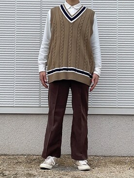 スラックスを使った 低身長 のメンズ人気ファッションコーディネート Wear