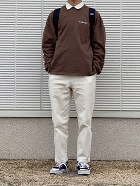 Mark Gonzales マークゴンザレス 別注コラボ グラフィックフォトプリント ビッグシルエットロンtを使ったその他ユーザーの人気ファッションコーディネート Wear