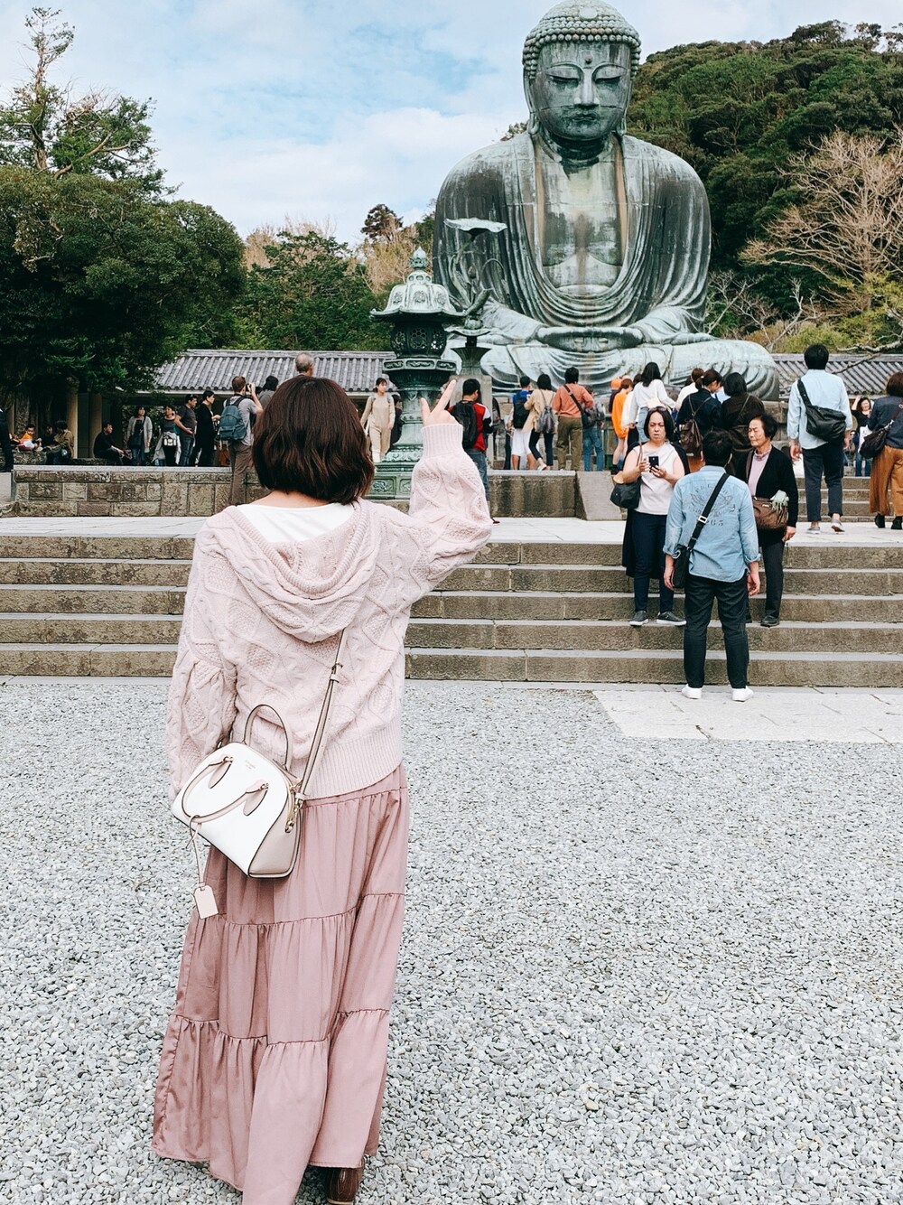 「秋コーデ、低身長コーデ、ニットコーデ、大人ガーリー、ウィルセレクション、冬コーデ、オトナ女子、ピンク」｜「WILLSELECTIONのケーブルパーカー3点セット（パーカー、ピンク系）」を使った、Mi-noさん（レディース・153cm）の秋コーディネートの1枚目の写真