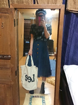 「JEANASIS（ジーナシス）のアイテム（ハンチング/ベレー帽）」を使った、めぐ姫さん（レディース・158cm）の夏コーディネート