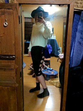 「アベイルのアイテム（ニット/セーター、ホワイト系）」を使った、めぐ姫さん（レディース・158cm）の秋コーディネート