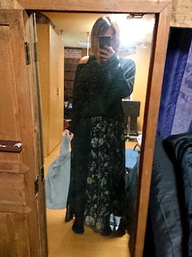 「ENVYM（アンビー）のアイテム（ニット/セーター、ブラック系）」を使った、めぐ姫さん（レディース・158cm）の秋コーディネート