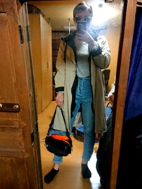 「GYDA（ジェイダ）のアイテム（ショルダーバッグ、ブラック系）」を使った、めぐ姫さん（レディース・158cm）の冬コーディネート