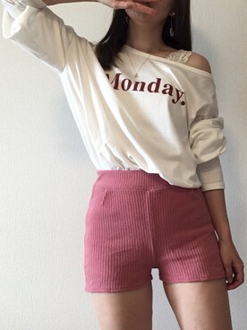 「epineのアイテム（その他パンツ、ピンク系）」を使った、まなみんさん（レディース・161cm）の春コーディネート