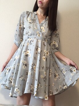 「DHOLIC（ディーホリック）のアイテム（ワンピース、ブルー系）」を使った、まなみんさん（レディース・161cm）の春コーディネート