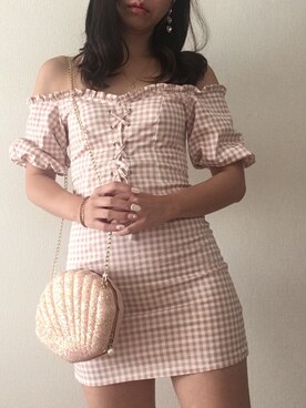 「lilyboutiqueのアイテム（ワンピース、ピンク系）」を使った、まなみんさん（レディース・161cm）の春コーディネート