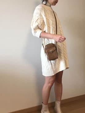 「Chico（チコ）のアイテム（ワンピース、ホワイト系）」を使った、まなみんさん（レディース・161cm）の春コーディネート