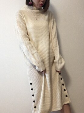 「coen（コーエン）のアイテム（ワンピース、ホワイト系）」を使った、まなみんさん（レディース・161cm）の春コーディネート