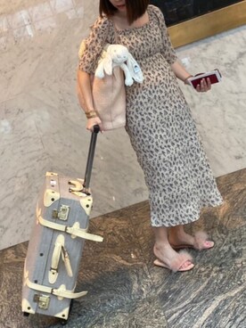 「mangataのアイテム（ワンピース、パープル系）」を使った、まなみんさん（レディース・161cm）の春コーディネート