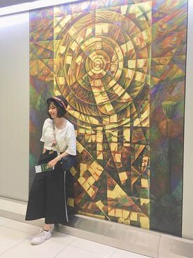 「NBA（エヌビーエー）のアイテム（帽子）」を使った、KuinQさん（レディース・165cm）の秋コーディネート