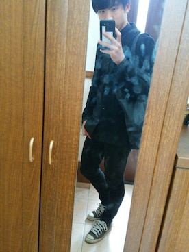 「CONVERSE（コンバース）のconverse コンバース ALL STAR HI オールスター ハイ 3206 BLACK(US)（スニーカー）」を使った、ハスキーさん（メンズ・172cm・20代）の春コーディネート
