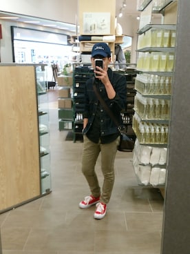 「Right-on（ライトオン）のアイテム（チノパンツ）」を使った、ハスキーさん（メンズ・172cm）の春コーディネート