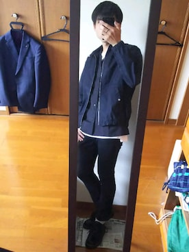 「Right-on（ライトオン）のアイテム（ブルゾン）」を使った、ハスキーさん（メンズ・172cm）の春コーディネート