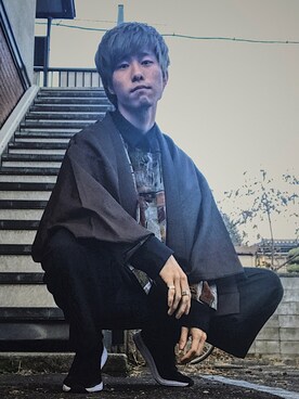 「和装」｜「アイテム（その他アウター）」を使った、剱(Tsurugi)さん（メンズ・168cm）の秋コーディネート