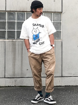 「グルカパンツ」｜かねちさん（メンズ・169cm）の夏コーディネート