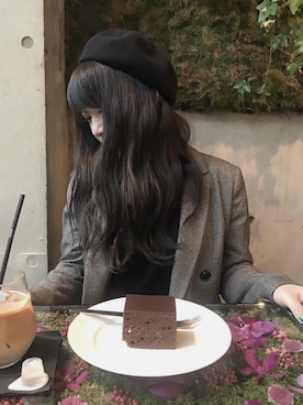 「EMODA」｜「アイテム（ハンチング/ベレー帽）」を使った、rinkaさん（レディース・156cm）の秋コーディネート